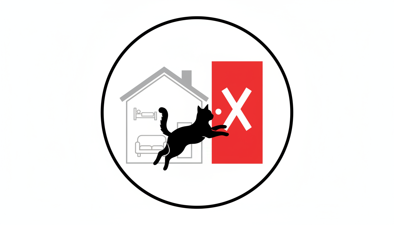 Icon of a cat avoiding a specific room or area in the house